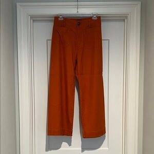 Anthropologie Maeve Colette European Linen Stretch Cropped Wide Leg Pant